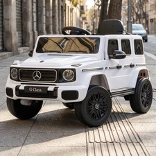 Детский электромобиль JJ2580EBLR-1(24V) белый Mercedes с мягким сиденьем